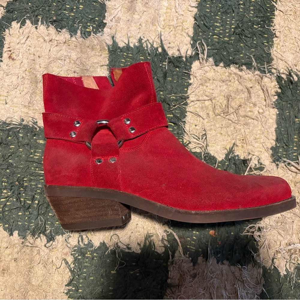 Jeffrey Campbell Red Suede Ankle Booties